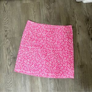 Kim Rogers Pink and White Tiny Floral Mini Skort